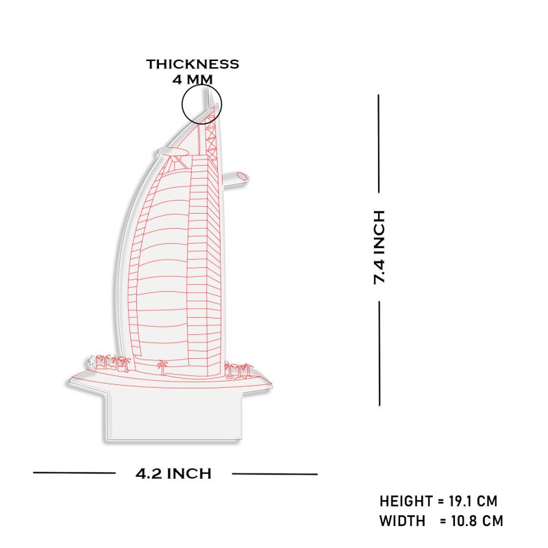 3D Illusion Burj-al-arab Led Night Lamp Multicolored Light Gift for Birthday